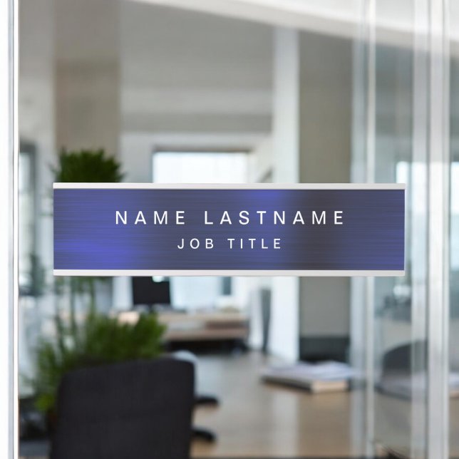 Placa De Porta Marinho Azul White Modern Elegant Professional Cla (Criador carregado)