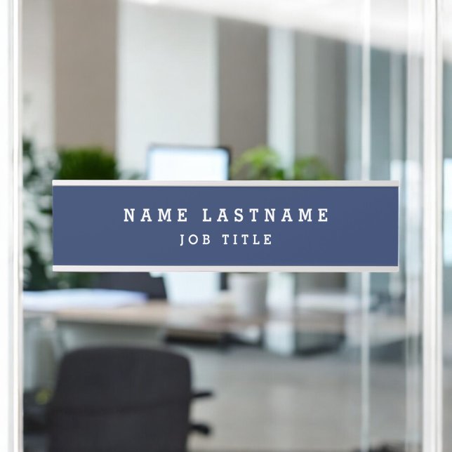 Placa De Porta Marinho Elegante Profissional - Mesa Azul (Criador carregado)