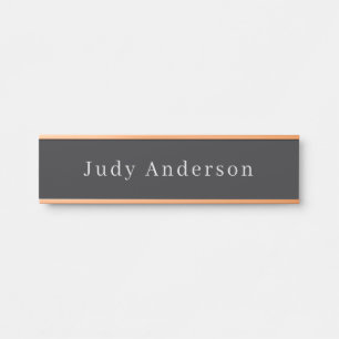 Placa De Porta Matte Black Professional Plain Moderno Elegante