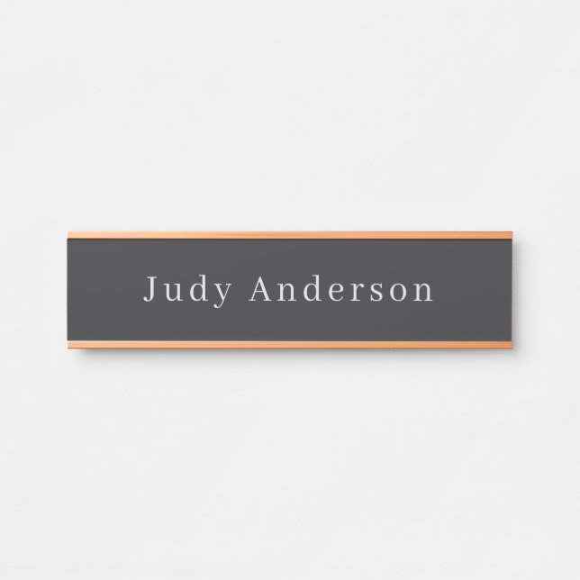 Placa De Porta Matte Black Professional Plain Moderno Elegante (Frente)