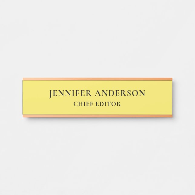 Placa De Porta Milho Amarelo Profissional Moderno Simples Minimal (Frente)