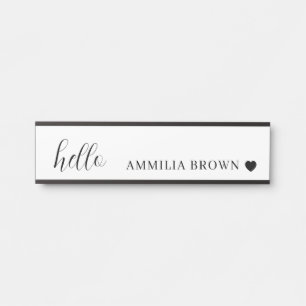 Placa De Porta Minimalista Branco Coração Moderno Design Limpo
