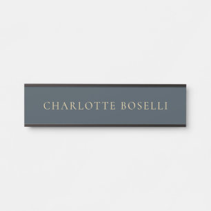 Placa De Porta Minimalista Elegante Clássico Profissional Carvão