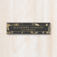 Mínimo Personalizado de Pedra Dourada Negra Modern
