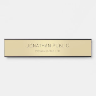 Placa De Porta Modelo de Glamor Dourado profissional moderno