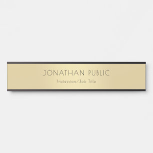 Placa De Porta Modelo de Glamor Preto Elegante Profissional