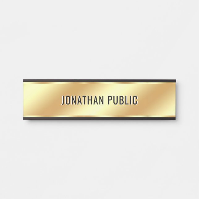 Placa De Porta Modelo de Nome de Texto Personalizado com Aparênci (Frente)