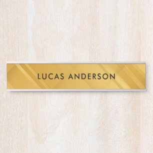 Placa De Porta modelo de ouro personalizado moderno elegante simp