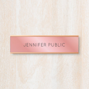 Placa De Porta Modelo de Rosegold Moderno Elegante Personalizado