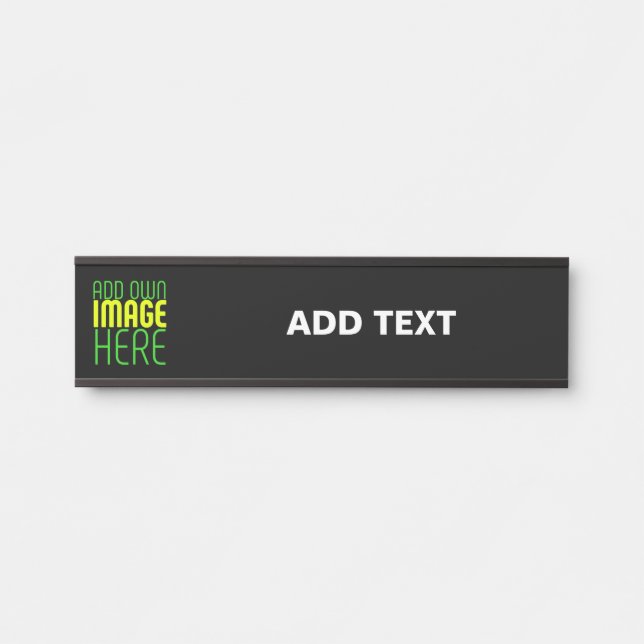 PLACA DE PORTA MODELO DE TEXTO DE IMAGEM NEGRA SIMPLES EDITÁVEL M (Frente)
