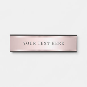Placa De Porta Modelo de texto personalizado Luxe Rose Gold