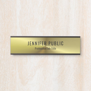 Placa De Porta Modelo de Trendência de Glamor Dourado metálico