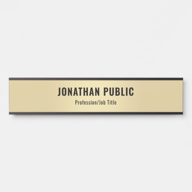 Placa De Porta Modelo Dourado e elegante moderno Faux (Frente)