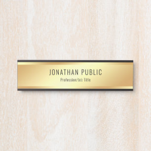 Placa De Porta Modelo Dourado e personalizado