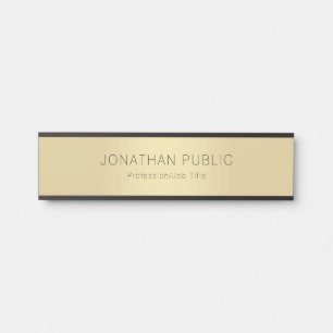 Placa De Porta Modelo Dourado preto brilhante profissional modern