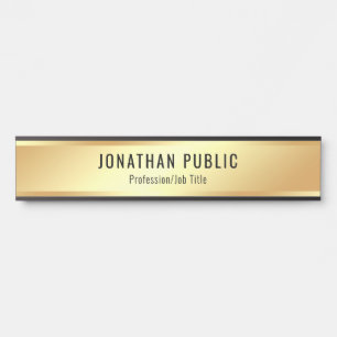 Placa De Porta Modelo Elegante moderno e Dourado Faux personalizá