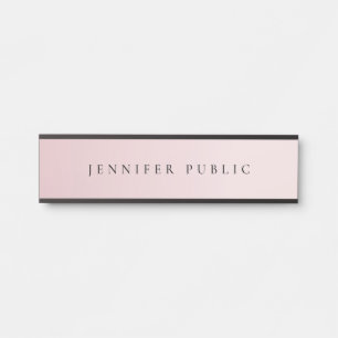 Placa De Porta Modelo Elegante Moderno Luxo Glamour Rosa Dourado