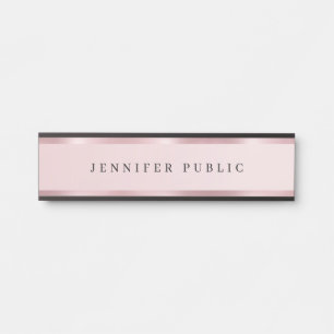 Placa De Porta Modelo Elegante Rosegold Luxuoso Rosa Dourado Glam