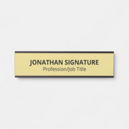 Placa de Porta Modelo Glamouroso Preto Dourado Mod