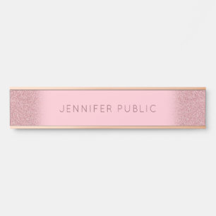 Placa De Porta Modelo Látter Dourado de Glamor Moderno Elegante