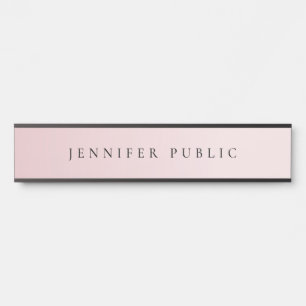 Placa De Porta Modelo Luxuoso Glamouroso Rosa Dourado Moderno Ele