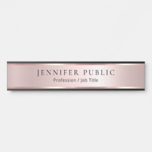 Placa De Porta Modelo Luxuoso Rosa Dourado Moderno e Sofisticado 