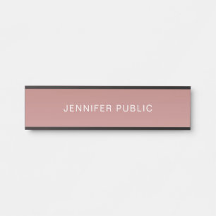 Placa De Porta Modelo Mínimo Elegante Dourado e Elegante