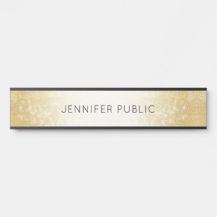 Placa De Porta Modelo moderno de glamador brilhante Dourado