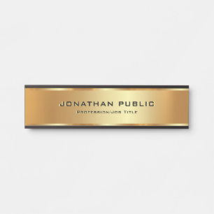 Placa De Porta Modelo Moderno Elegante de Texto Personalizado da 