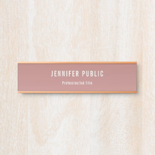 Placa De Porta Modelo profissional moderno Dourado de Rosa de ten
