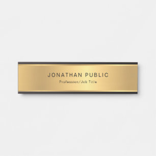 Placa De Porta Modelo profissional moderno e Dourado de tendênci