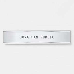 Placa De Porta Modelo Simples de Elegante Moderno Glamorous Silve