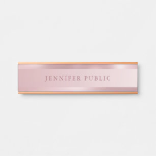 Placa De Porta Modelo Simples Elegante Elegante Dourado de Tendê