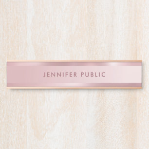 Placa De Porta Modelo Simples Elegante Elegante Dourado de Tendê