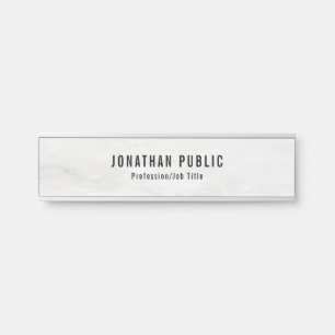 Placa De Porta Modelo Tendência Elegante Moderna de Marble Branco