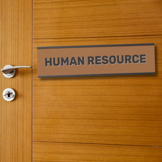 Placa De Porta Modern Black Faux Gold Office Room Department Name (Criador carregado)