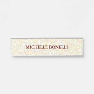 Placa De Porta Mosaico Moderno Mínimo Simples Legível