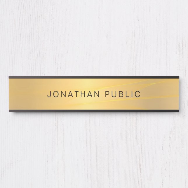 Placa De Porta Na moda Glamorous Dourado, Modelo simples moderno (Frente)
