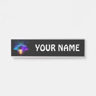 Placa De Porta Neon Firefly a preto