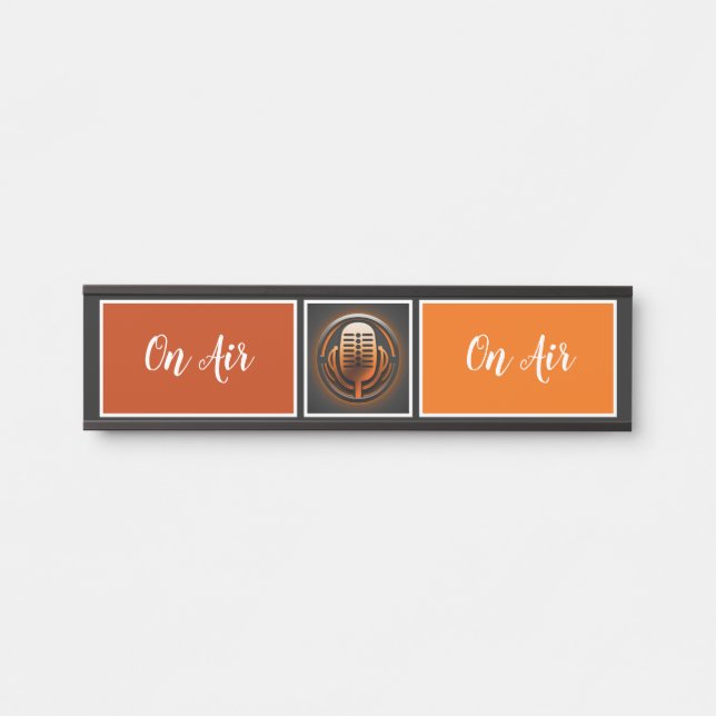 Placa De Porta No Air Podcaster, Retro Podcast (Frente)