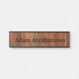 Placa De Porta Nome Apenas Plate Wood Grain Rustic Office Door Si