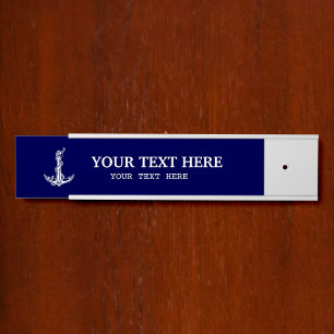 Placa De Porta Nome do Barco de Âncora Náutica Vintage