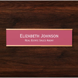 Placa De Porta Nome do escritório profissional Magenta