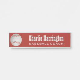 Placa De Porta Nome e cor personalizados do baseball