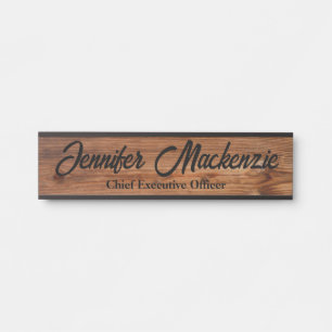 Placa De Porta Nome Moderno Plate Wood Grain Rustic Door Sinal