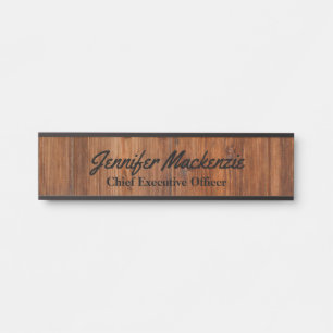 Placa De Porta Nome Moderno Plate Wood Grain Rustic Door Sinal