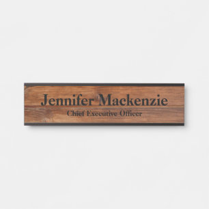 Placa De Porta Nome Moderno Plate Wood Grain Rustic Door Sinal