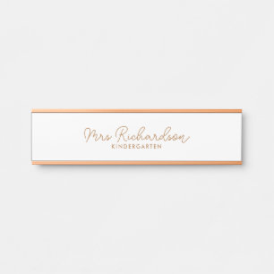 Placa De Porta Nome Personalizado do Professor Grau Moderno Simpl