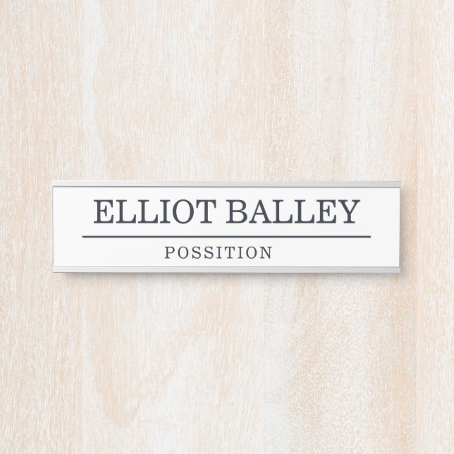 Placa De Porta Nome Personalizado Elegante (Frente)