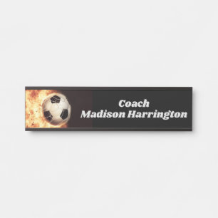 Placa De Porta Nome personalizado Soccer Meta